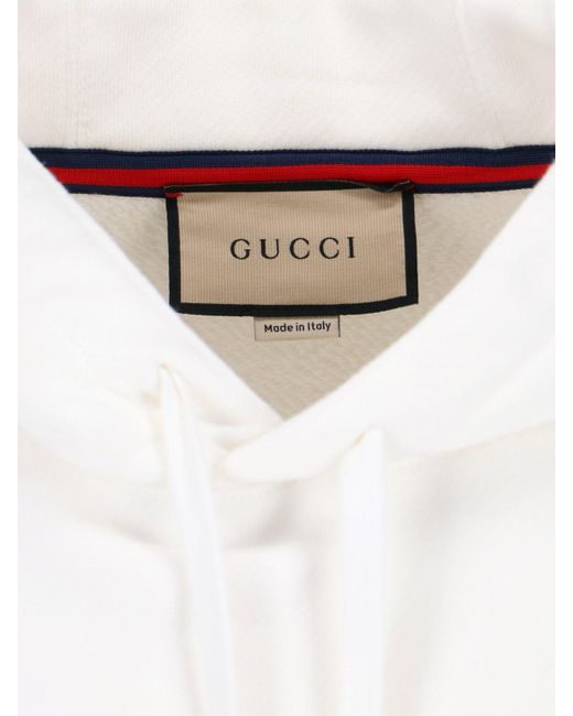 Felpa Cappuccio Logo di Gucci in White da Uomo