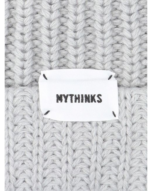 MYTHINKS White Wool Blend Beanie