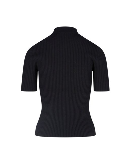 Courreges Blue Reedition Ribbed Sweater