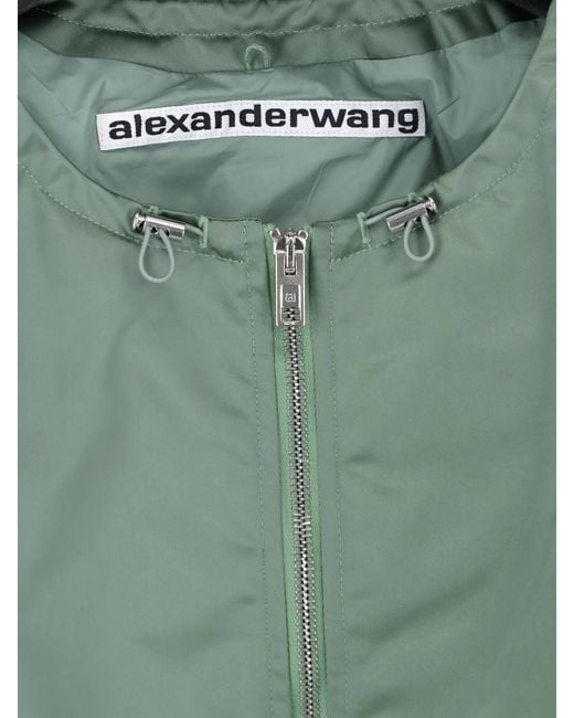 Alexander Wang Green Drawstring Collar Bomber Jacket