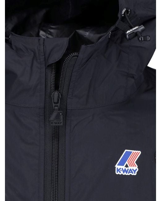 COMME DES GARÇONS PLAY Blue Minimalist Hooded Zippered Jacket for men