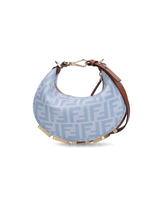 Fendi Blue Mini Hobo Bag "Graphy"