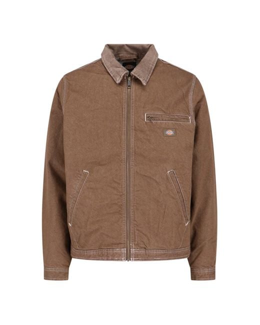 Dickies Brown 'stevensville Painter' Denim Zip Jacket for men