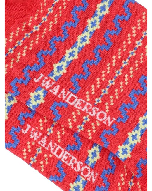 J.W. Anderson Red Fairisle Socks