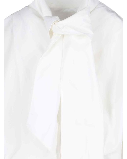 Camicia Lavallière Oversize "Giselle" di Finamore 1925 in White
