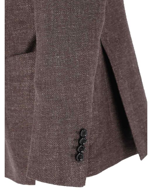 Lardini Brown Double-Breasted Blazer for men