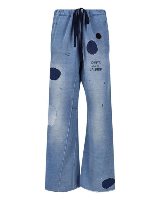 GALLERY DEPT. Blue Sweatpants Logo for men