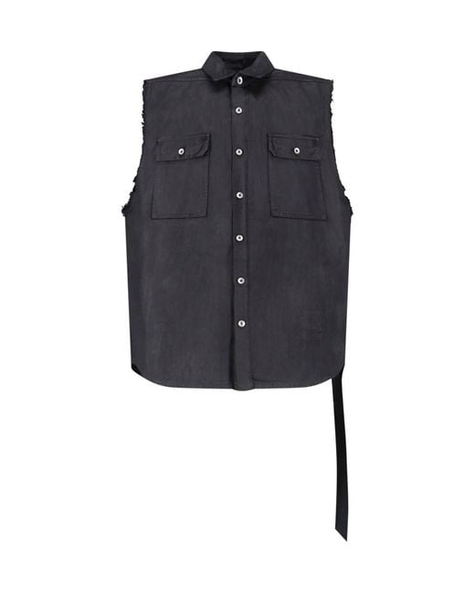 Rick Owens Blue Button Shirt for men