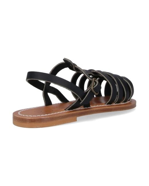 K. Jacques Black "Adrien" Slingback Sandals