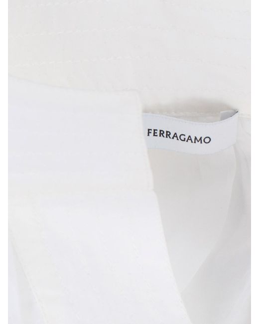 Camicia In Seta A Caftano di Ferragamo in White