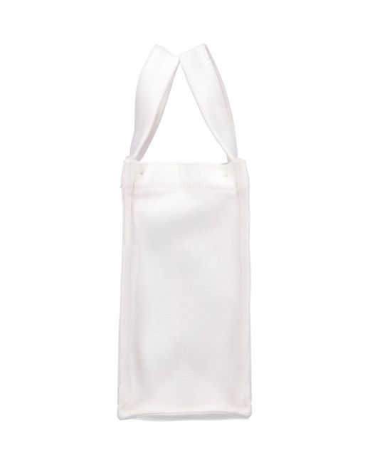 Patou White Cotton Tote Bag With Ornamental Detail