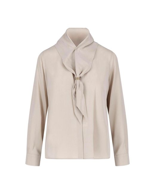 Max Mara Natural Silk Shirt With Scarf