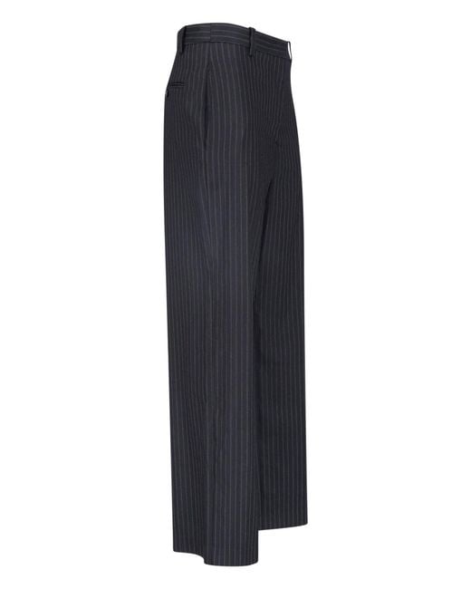 Isabel Marant Blue Tailored Pinstripe Straight-Leg Trousers