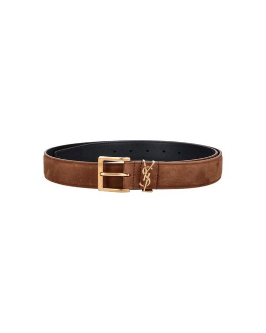 Saint Laurent White Belt “Cassandre” for men