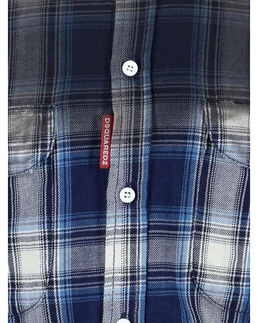 DSquared² Blue Shirts Cotton for men