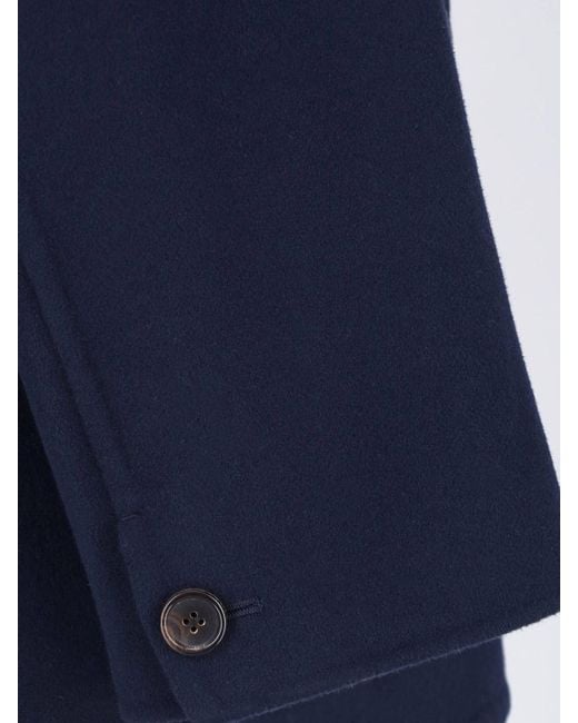 Max Mara Blue Short Virgin Wool Coat