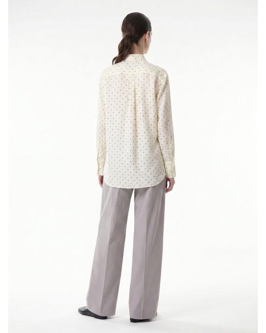 Jil Sander Gray High-Waisted Tailored Cotton Trousers