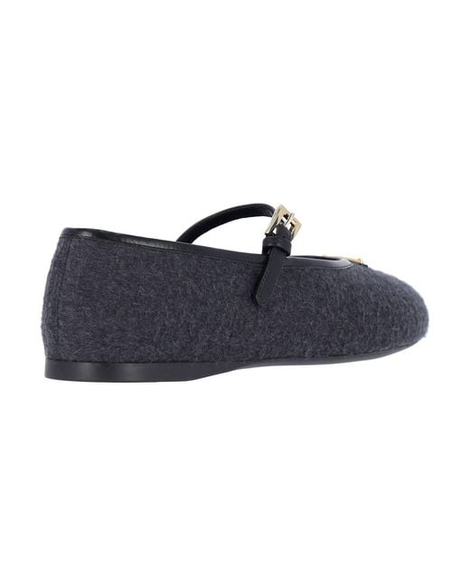 Prada Blue Logo Ballerinas