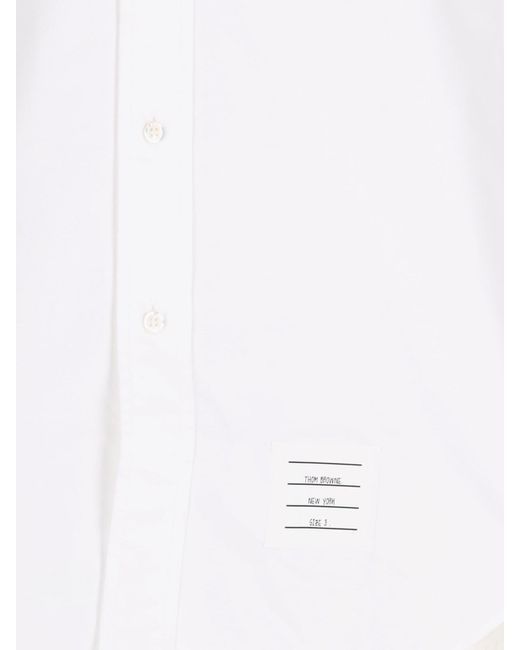 Camicia Dettaglio Ricamo di Thom Browne in White da Uomo