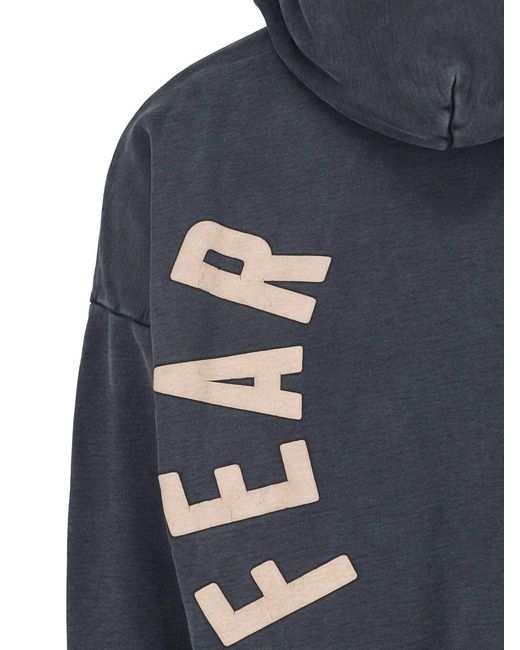 Fear Of God Blue Hoodie Logo for men