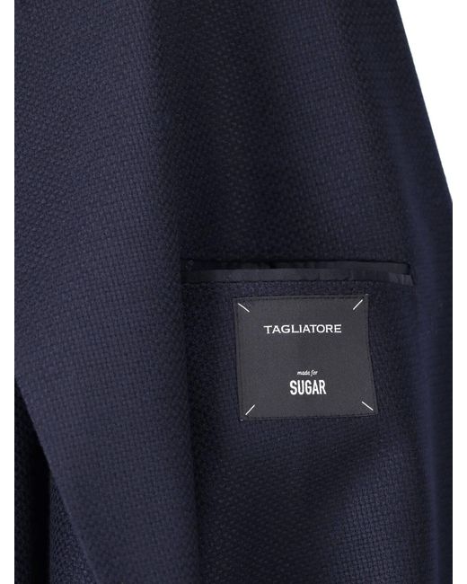 Tagliatore Blue 100% Virgin Wool Tailored Jacket for men