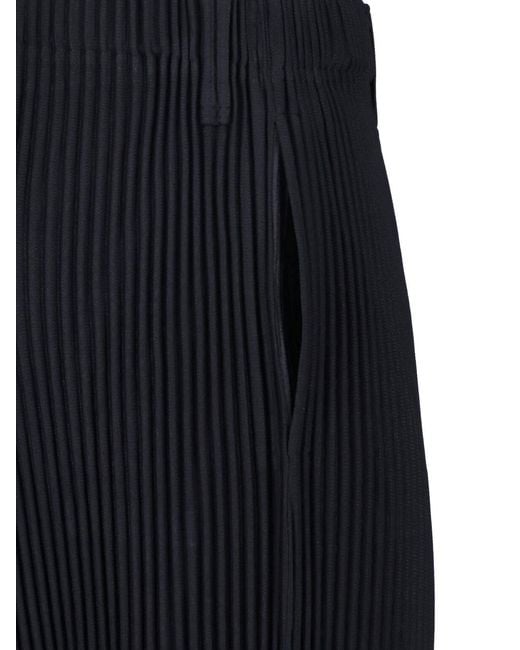 Homme Plissé Issey Miyake Blue Pleated Straight-Leg Pants for men