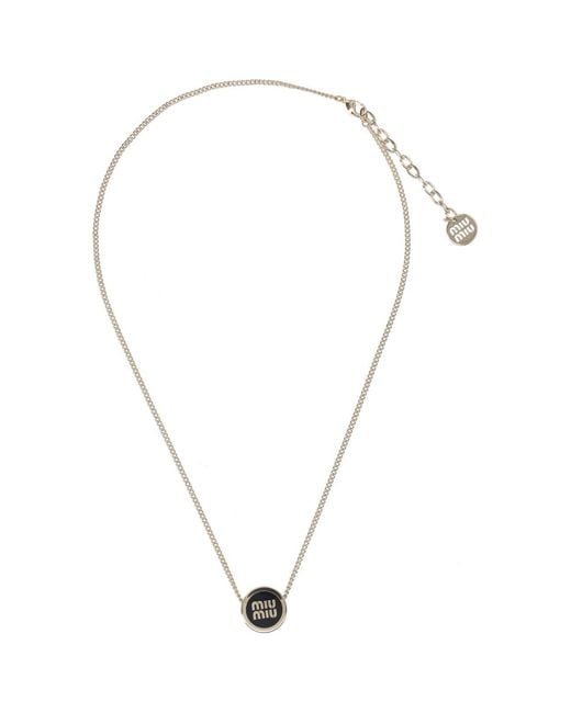 Miu Miu Black Necklace With Charm