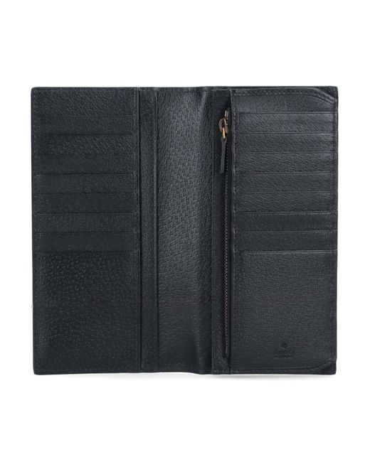 Gucci Black Long Bi-fold Wallet "Gg Marmont" for men