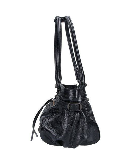 Balenciaga Black Shoulder Bag "Le City East-West"