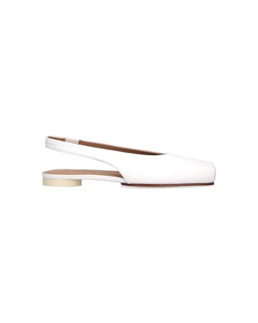 MM6 by Maison Margiela White Slingback Ballet Flats