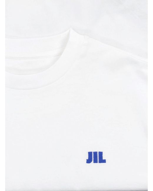 Jil Sander White Crewneck Long-Sleeve Cotton T-Shirt