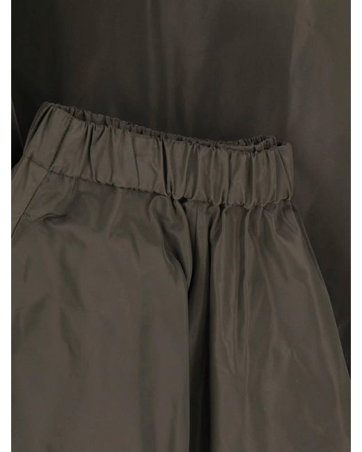 Aspesi Gray A-Line Midi Skirt