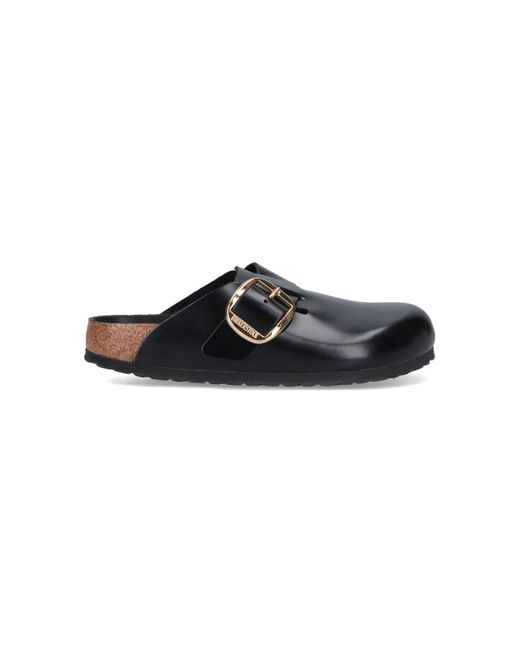 Birkenstock Black Boston Big Buckle Mules
