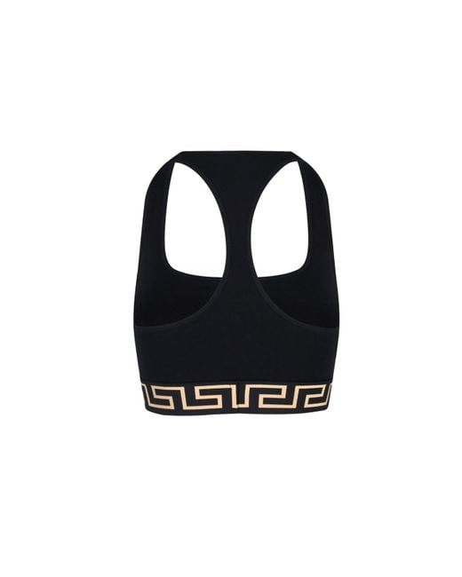 Versace Black Greek-edged Sports Bralette