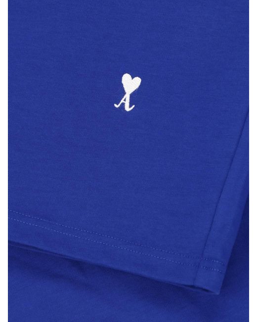 AMI Blue Printed T-Shirt for men