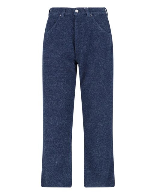 Vivienne Westwood Blue Straight-Leg Trousers With Textured Fabric for men