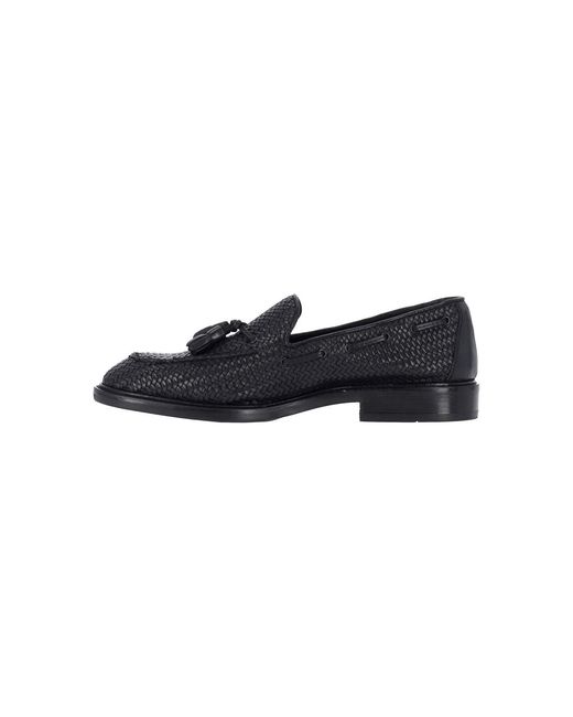 Alexander Hotto Black Woven Loafers for men