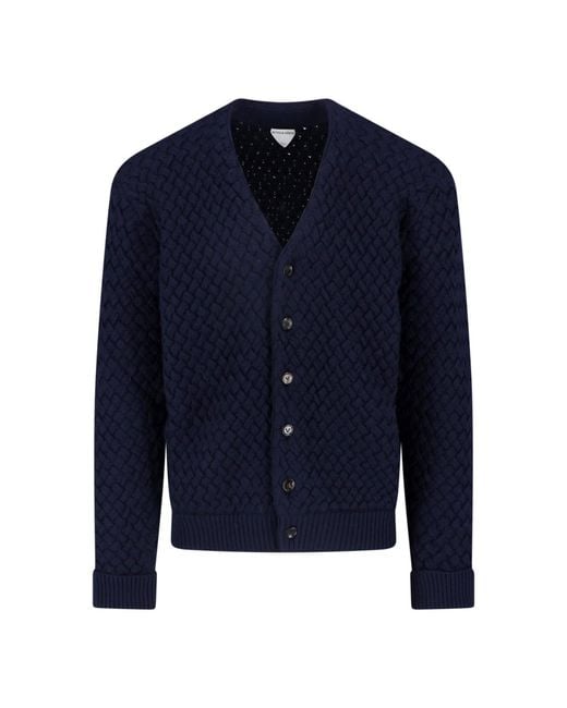 Bottega Veneta Blue Wool Cardigan for men