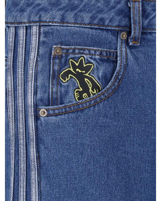 Adidas Blue Wide Jeans "Firebird" for men