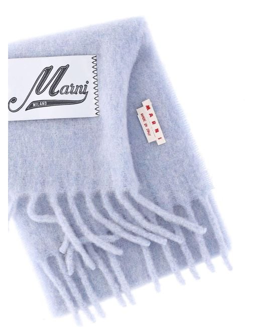 Marni White Alpaca & Polyamide Scarf