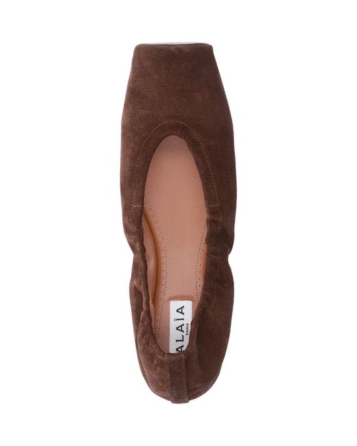Alaïa Brown "Flat" Square Ballet Flats