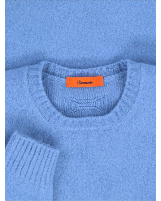 Drumohr Blue Wool Sweater for men