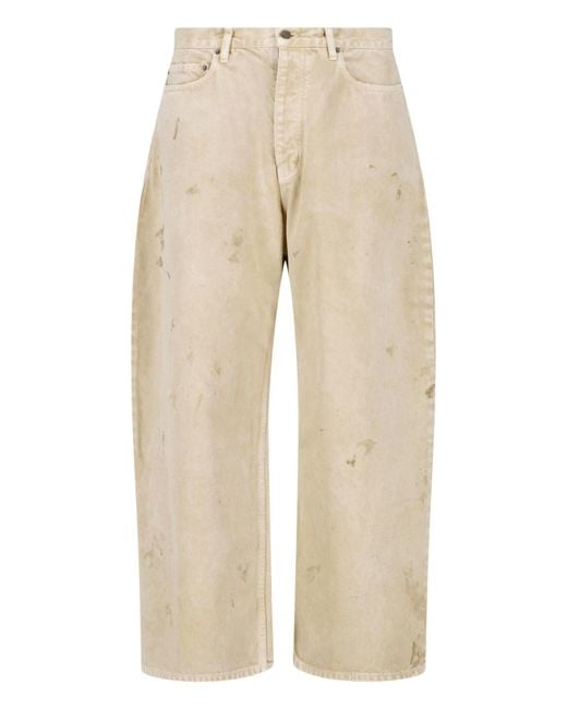 Balenciaga Natural Wide Destroyed Jeans for men