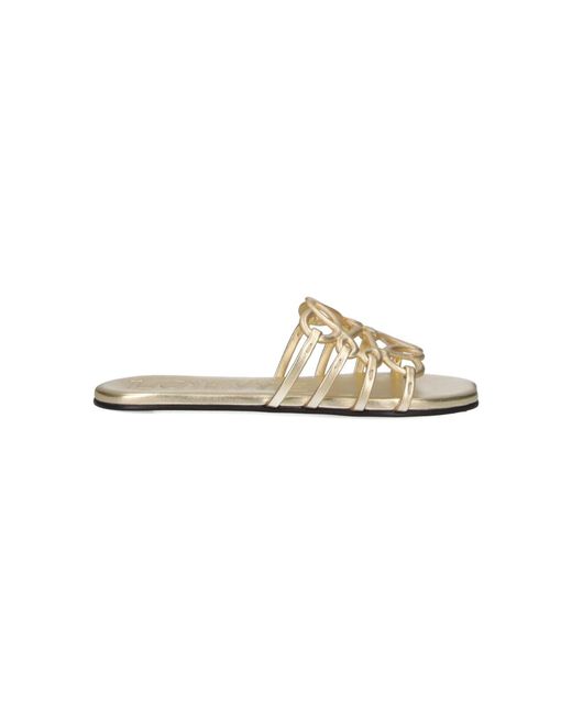 Loewe White Slides Sandals "Anagram Petal"
