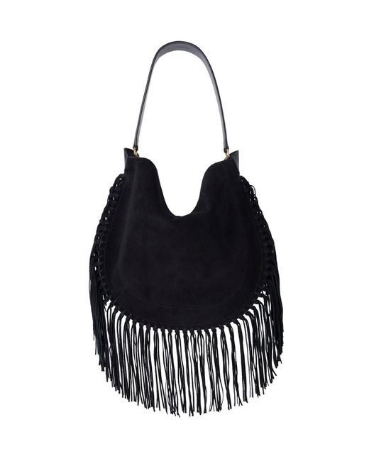 Isabel Marant Black Structured Calf Leather Crossbody Bag
