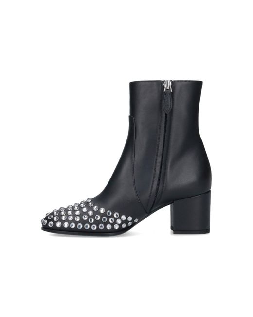 Alaïa Black 60 Embellished Leather Ankle Boots