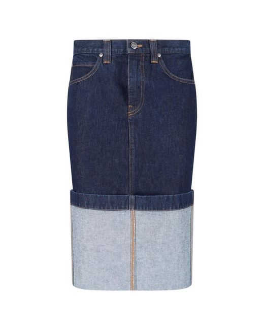 Khaite Blue Skirts Cotton