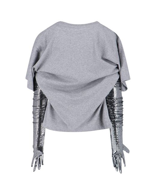 MM6 by Maison Margiela Gray Gloves Crewneck T-Shirt