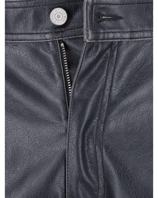 MM6 by Maison Margiela Blue Faux Leather Pants for men