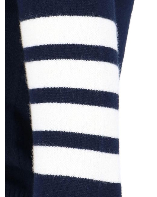 Thom Browne Blue '4-bar' Cashmere Cardigan